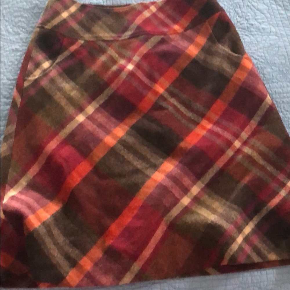 Talbots wool plaid skirt lined